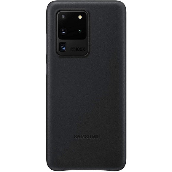 Samsung Galaxy S20 Ultra Case, Leather Back Cover - Black